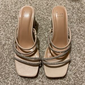 A New Day Women's Beige Strappy Heels